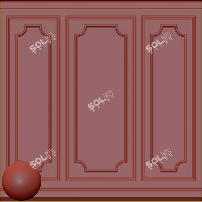 Elegant Molding Decorative Plaster 3D model image 3