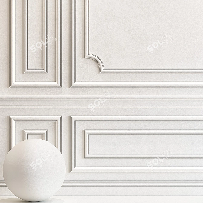 Elegant Plaster with Molding 3D model image 2