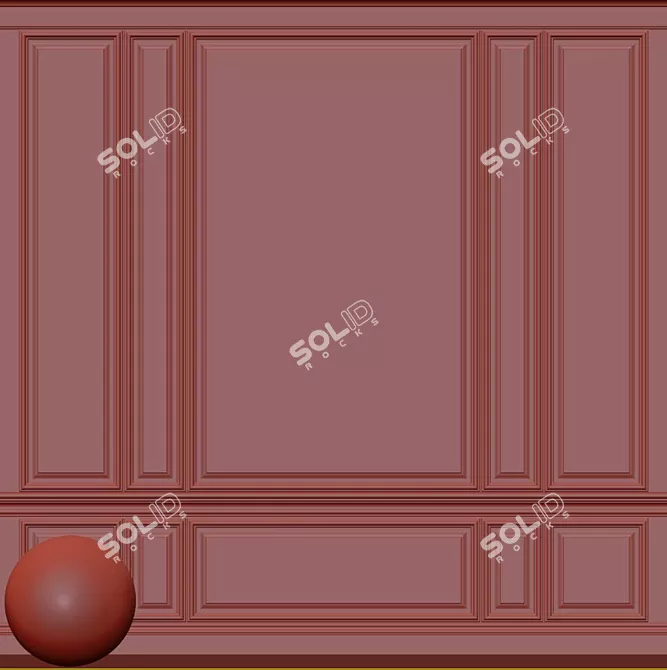 Elegant Plaster Molding: Pantone 11-4201 3D model image 3