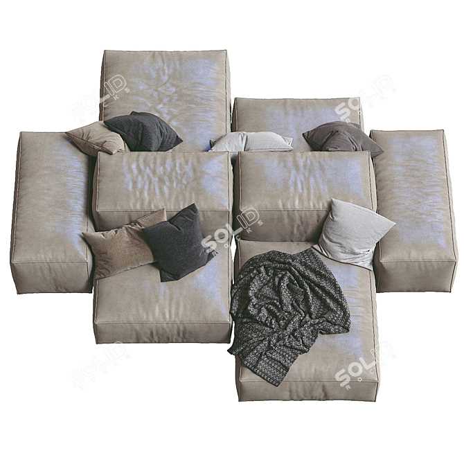 Elegant livingdivani Leather Sofa 3D model image 4