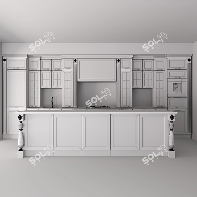 Modern Kitchen Set: High-Quality, Detailed Design 3D model image 3