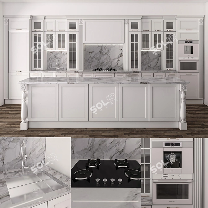 Modern Kitchen Set: High-Quality, Detailed Design 3D model image 4