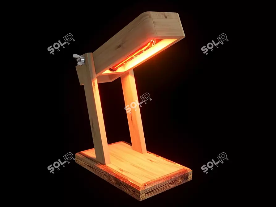 Wooden Desk Lamp 3D model image 2