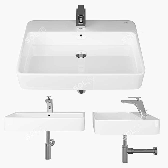 TOTO LW951CJ Lavatory: Precise Design, Vray & Corona Compatible 3D model image 3