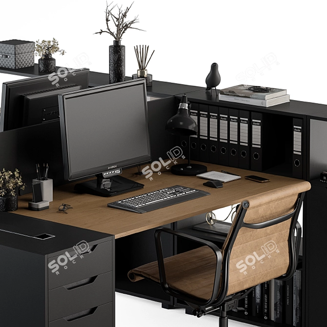 Modern Office Furniture Set 3D model image 2