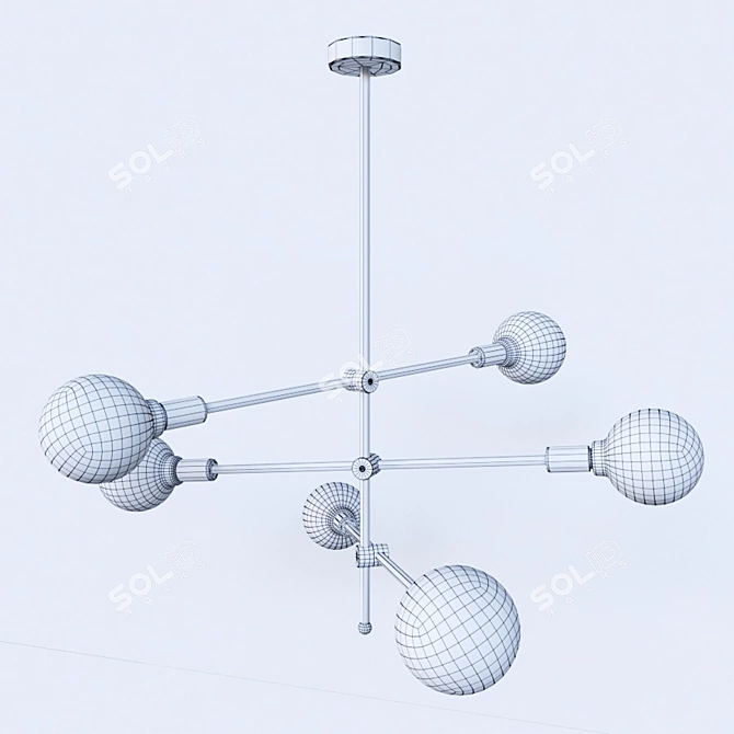Sleek Hikari Sputnik Chandelier 3D model image 4