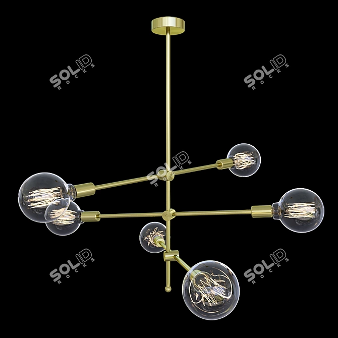 Sleek Hikari Sputnik Chandelier 3D model image 6