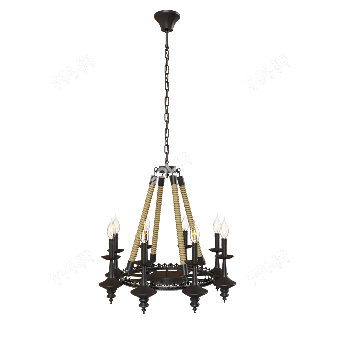 Loft IT Black Metal Pendant Light 3D model image 1