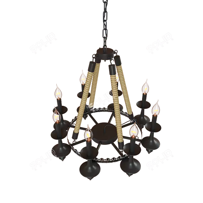 Loft IT Black Metal Pendant Light 3D model image 2