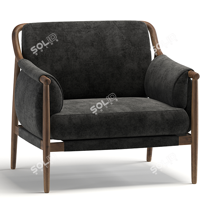 Luxury Times Lounge: Transformable Black Armchair 3D model image 1