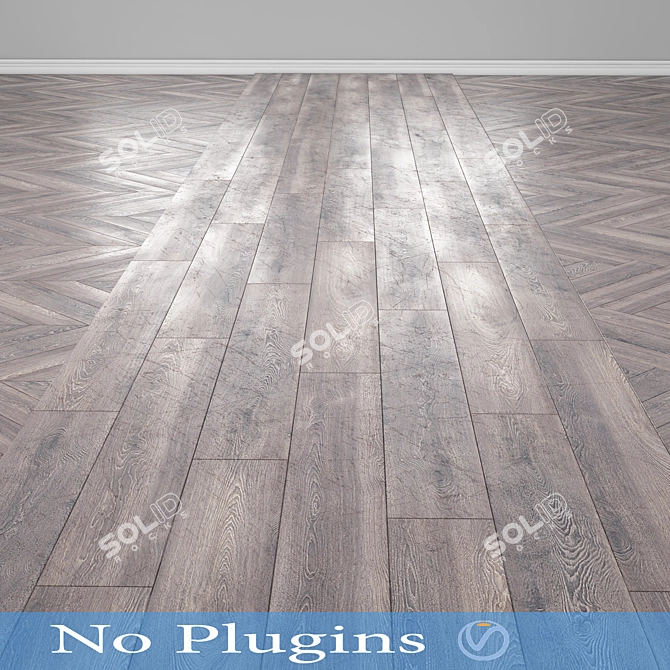 Natural Oak Wood Flooring 3D model image 1