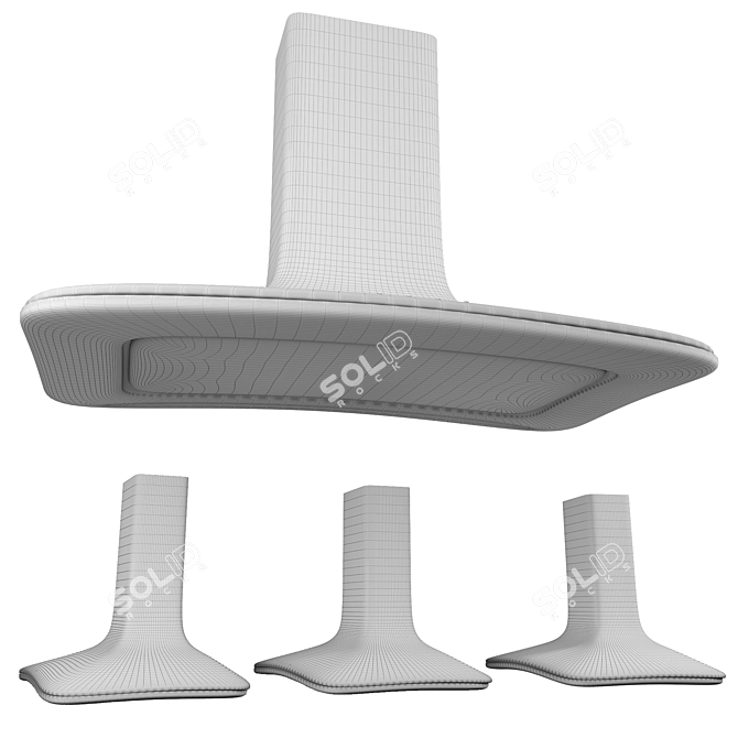 Elica SWEET Cooker Hood: Stylish & Space-Saving 3D model image 2