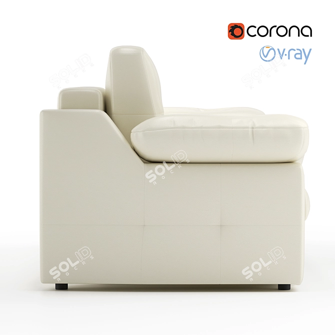 Luxurious Skai 3r Dollaro Sofa 3D model image 2