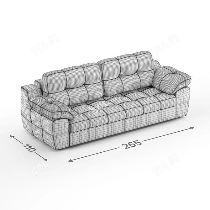 Luxurious Skai 3r Dollaro Sofa 3D model image 5