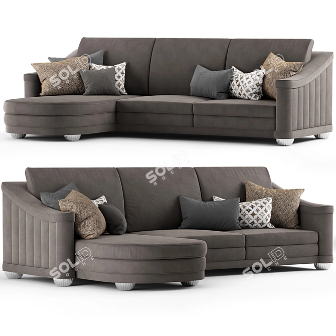 Berillo Corner Sofa: Modern Design, Spacious & Elegant 3D model image 1