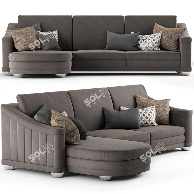Berillo Corner Sofa: Modern Design, Spacious & Elegant 3D model image 2