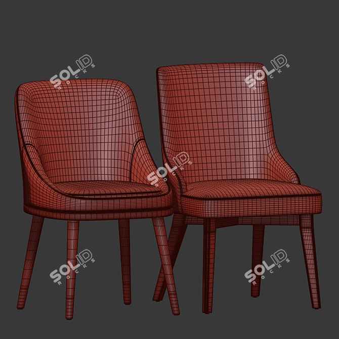 Elegant Misool & Medea Dining Chair Set 3D model image 4