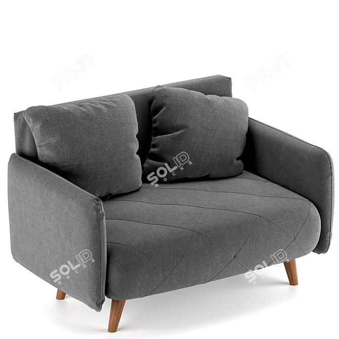 Stylish Cardiff Dark Grey Sofa 3D model image 5