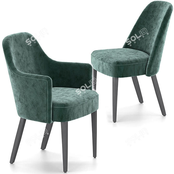 Velvet Chairs by La Cividina: Elegant Seating Solution 3D model image 1