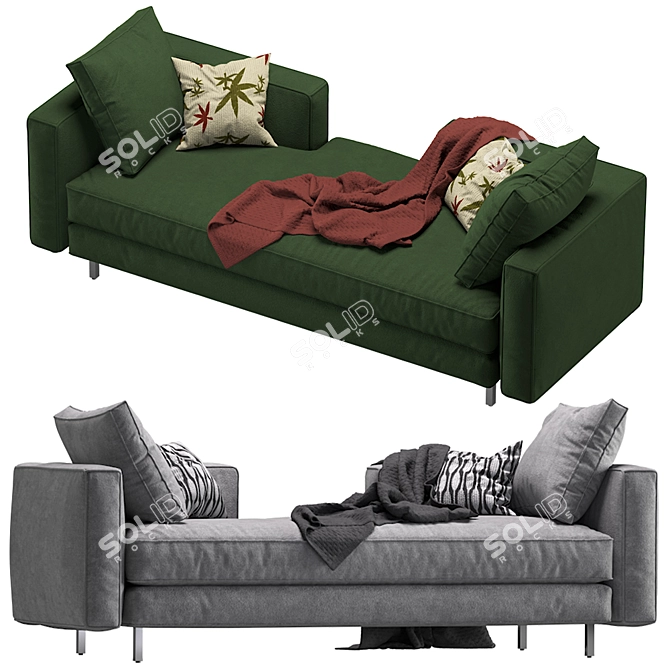 Elegant Hunter Lounge Sofa 3D model image 1