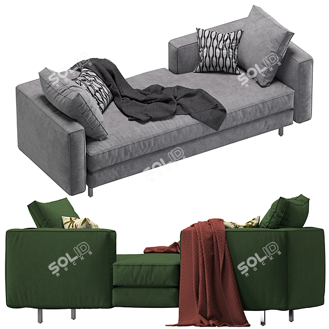 Elegant Hunter Lounge Sofa 3D model image 3