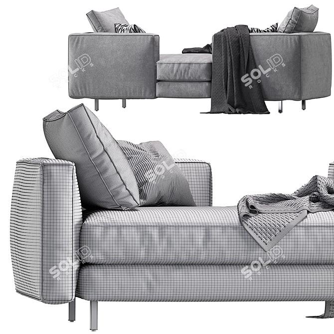 Elegant Hunter Lounge Sofa 3D model image 5