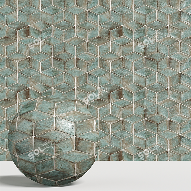 Roman Rhombus Clay Tiles - Unique Beauty 3D model image 6