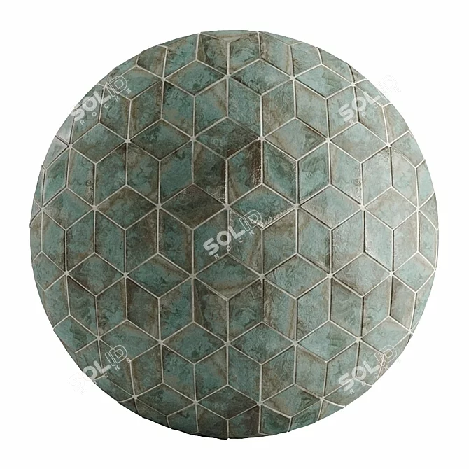 Roman Rhombus Clay Tiles - Unique Beauty 3D model image 7