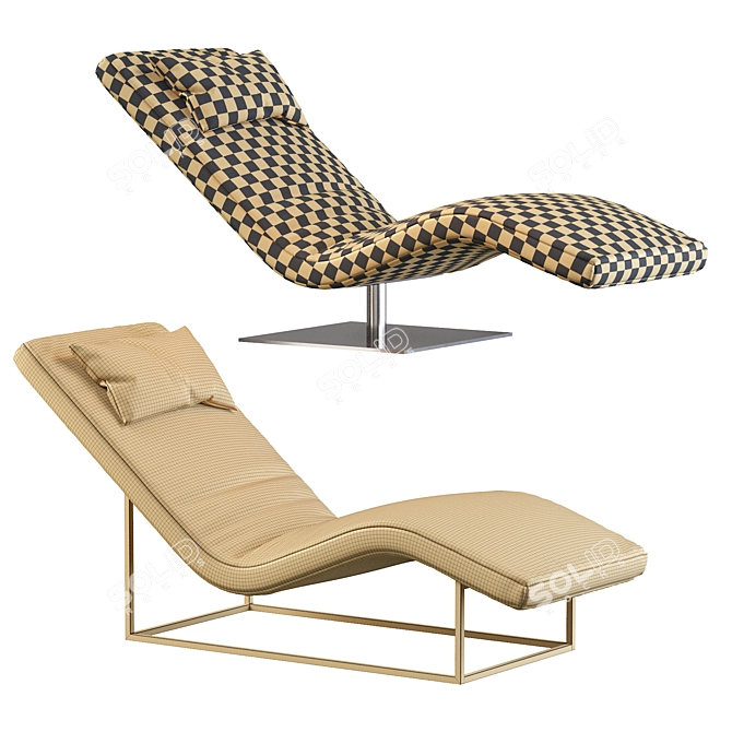 Stylish Chaiselongue by Alberta Salotti 3D model image 4