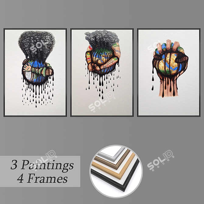 Modern Wall Art Set 2089 3D model image 1