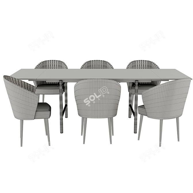 Modern Dining Set: Nuka Chair & Monogram Table 3D model image 3