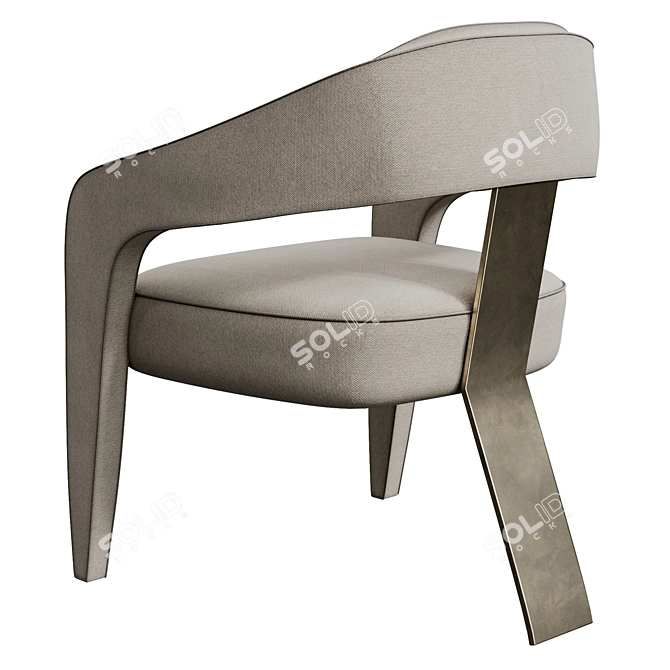 Sleek Modern Chair in White 3D model image 4