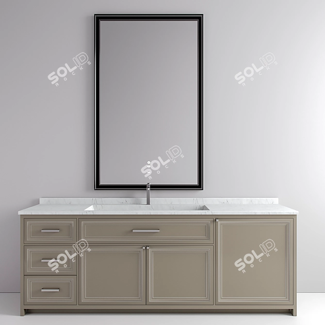 Modern Gray Bathroom Furniture 3D model image 1