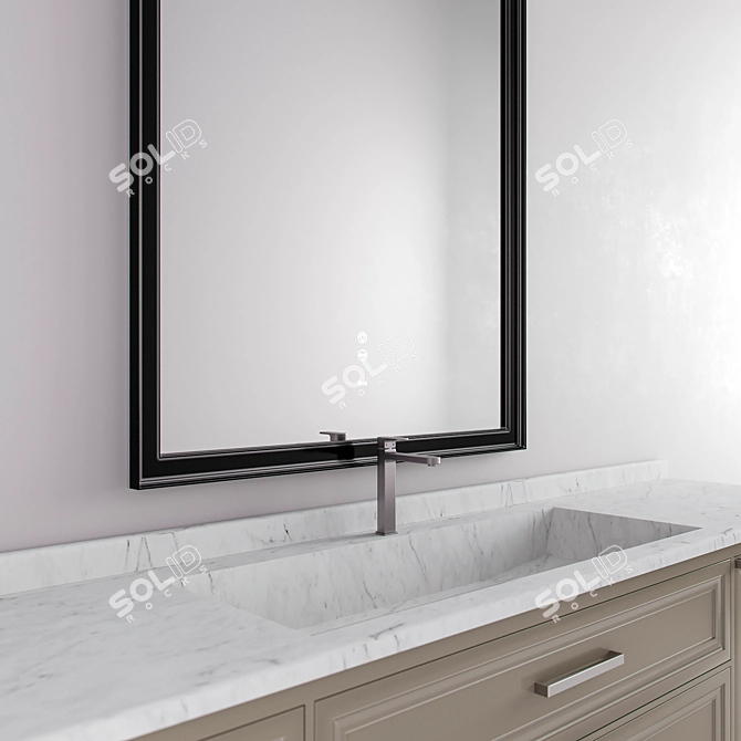 Modern Gray Bathroom Furniture 3D model image 2