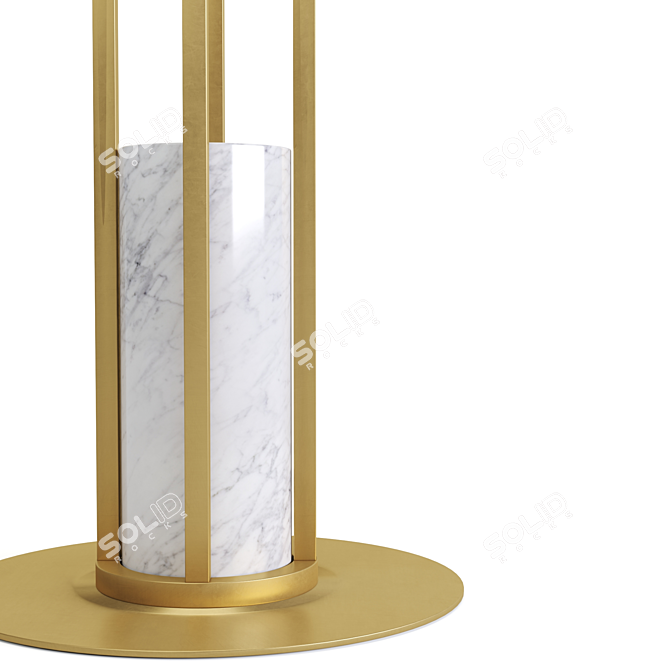 Antique Brass Candice Floor Lamp 3D model image 2