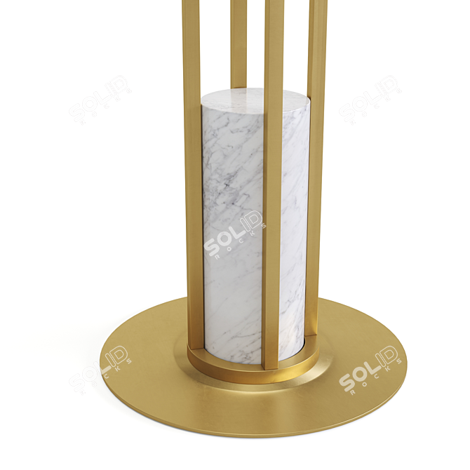 Antique Brass Candice Floor Lamp 3D model image 4