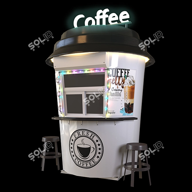 Modern Coffee Shop Interior 3D model image 1