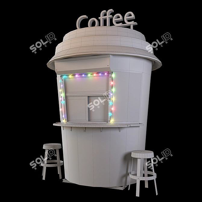 Modern Coffee Shop Interior 3D model image 4