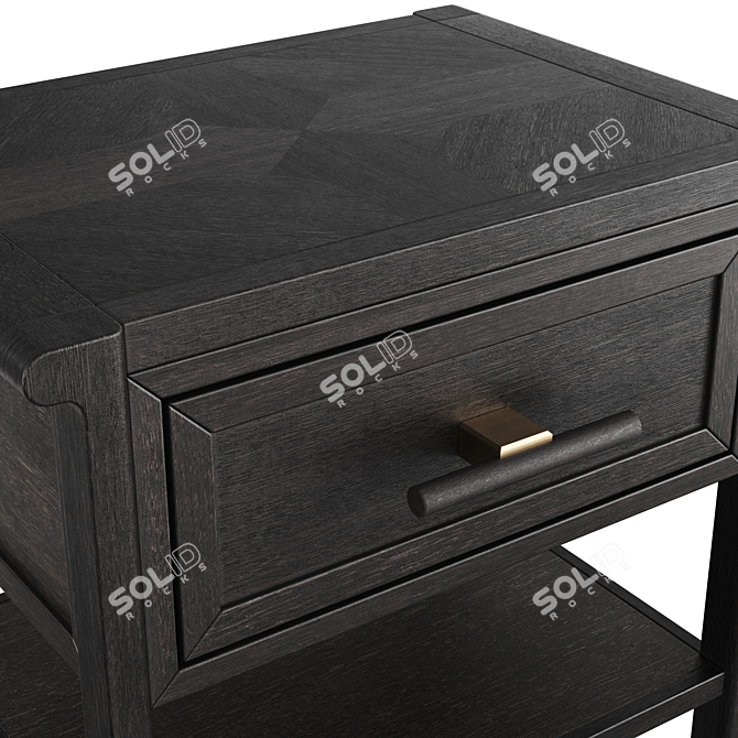Contempo Bedside Table with Drawers 3D model image 2