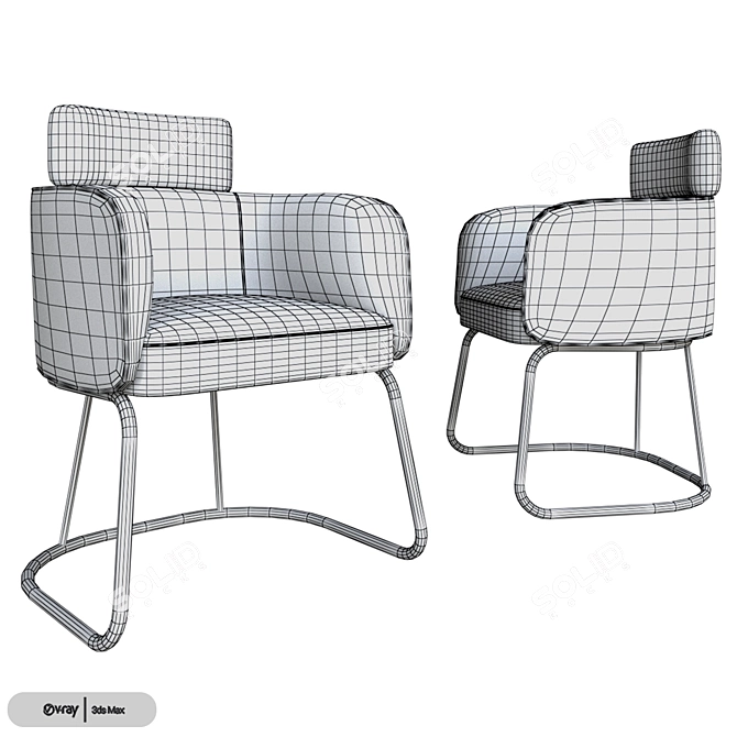 Elegant Ditre Italia Claire Chair 3D model image 3