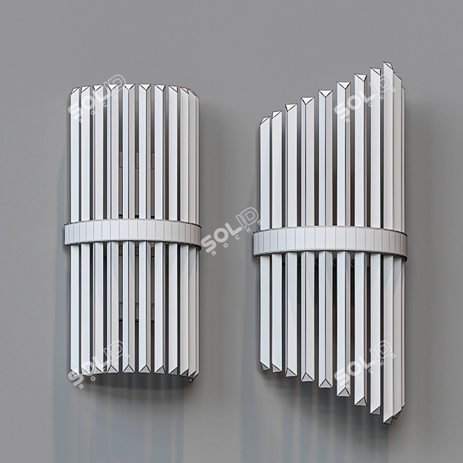 Crystal Chrome Sconce: Elegant Wall Lighting 3D model image 2