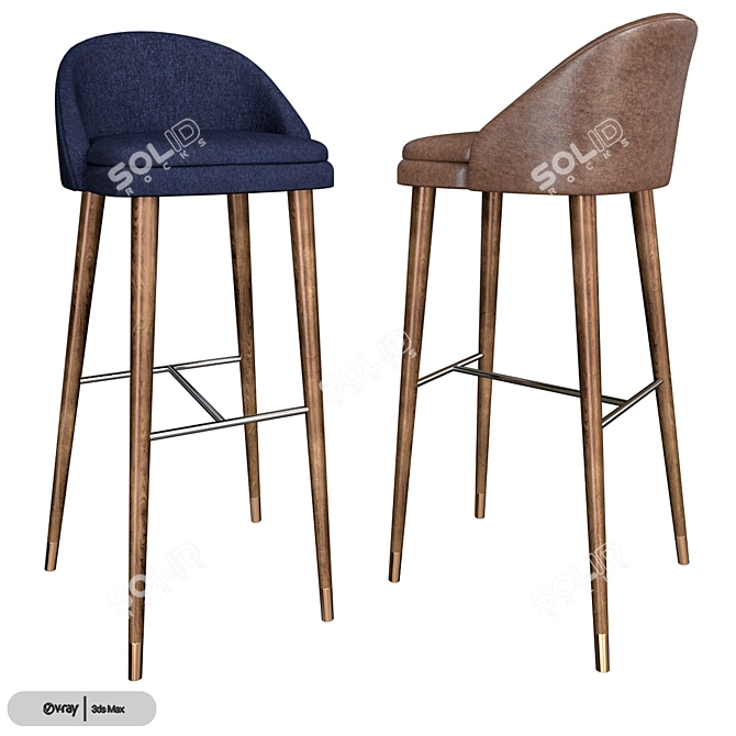 Sleek Laskasas Estoril Stool 3D model image 2