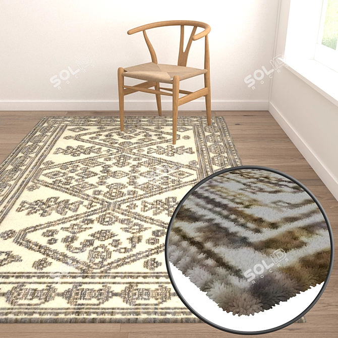 Luxury Texture Carpets Set 3D model image 5