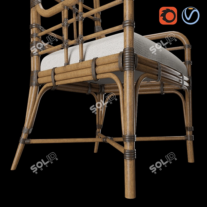 Tropical Seaview Armchair: Stylish and Comfortable 3D model image 4