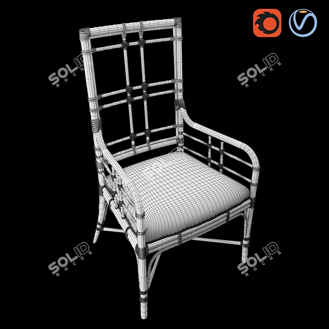 Tropical Seaview Armchair: Stylish and Comfortable 3D model image 5