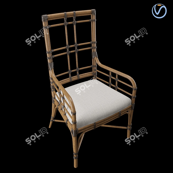 Tropical Seaview Armchair: Stylish and Comfortable 3D model image 8