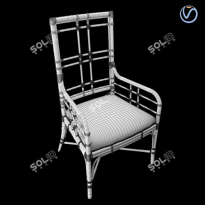 Tropical Seaview Armchair: Stylish and Comfortable 3D model image 10
