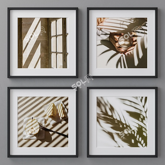 Abstract Square Photo Frames Set 3D model image 1