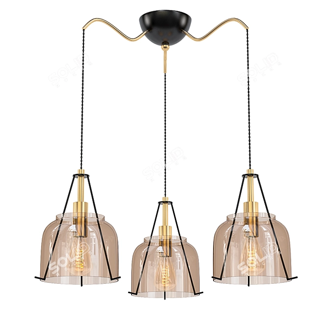 Elegant Rivoli Pilar Pendant Light 3D model image 1