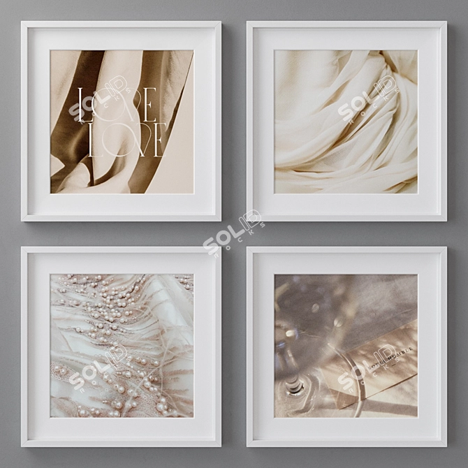 Abstract Square Photo Frames Set 3D model image 1